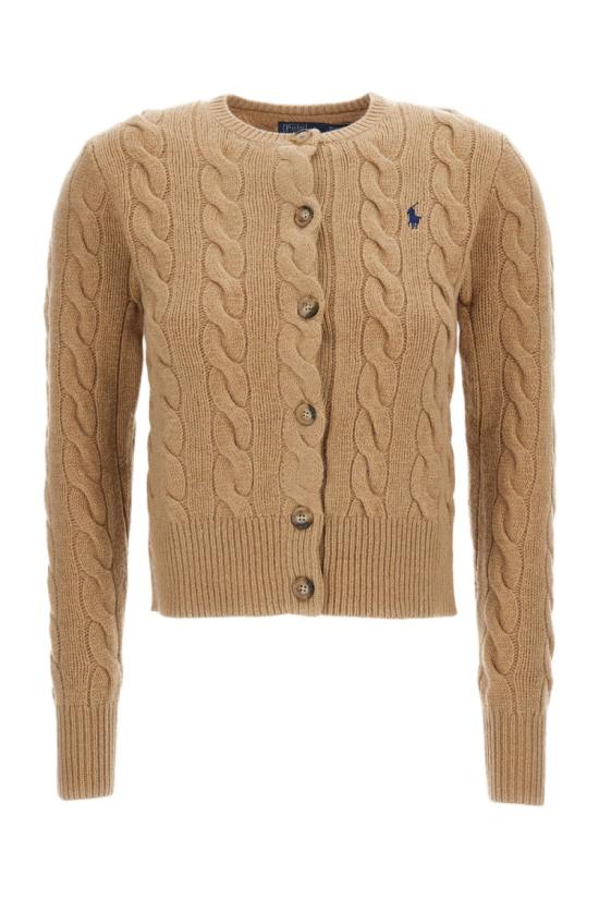 26FW 폴로 랄프로렌 로고 자수 크루넥 가디건 211972104001COLLECTIONCAMEL Brown