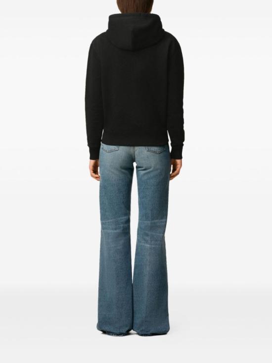 26FW 아미 스몰 하트 로고 루프백 오가닉 코튼 플리스 후드 BFUSW435 730 001 Black - AMI