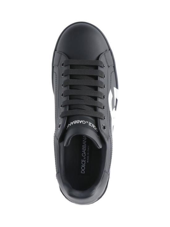 26FW 돌체앤가바나 DG 로고 카프스킨 나파 포르토피노 스니커즈 CS1772 AC3308B956 Black - DOLCE & GABBANA