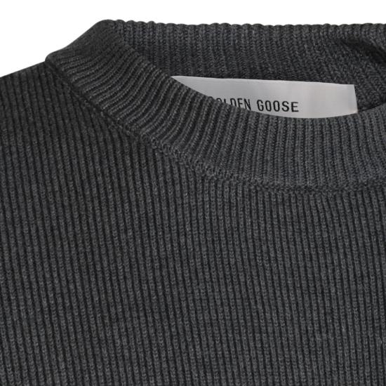 26FW 골든구스 로고 코튼 라운드넥 스웨터 GMP00841P00066260304 Grey - GOLDEN GOOSE