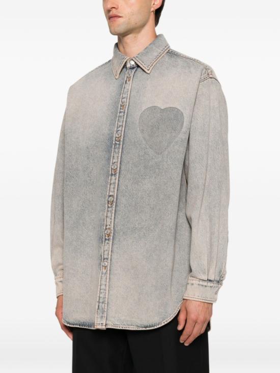 26FW 모스키노 데님 셔츠 A0204 5237 0323 Grey - MOSCHINO