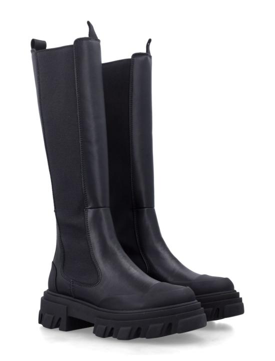 26FW 가니 블랙 스티치 첼시 롱부츠 S32404900099 Black - GANNI