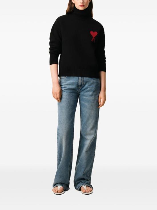 26FW 아미 ADC 터틀넥 스웨터 UKS839 018 009 Black - AMI