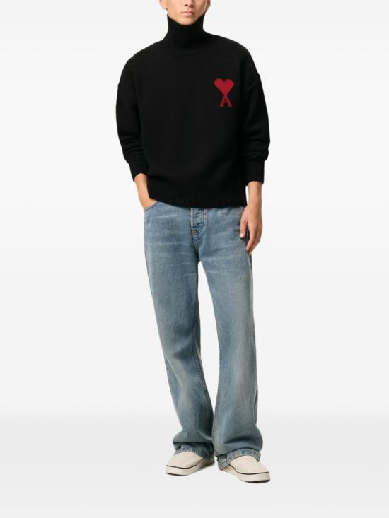 26FW 아미 ADC 터틀넥 스웨터 UKS839 018 009 Black - AMI