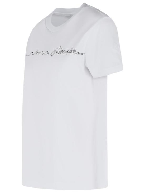 26SS 몽클레어 리본 로고 코튼 티셔츠 093 8C000 17 89B8Y 00A White - MONCLER