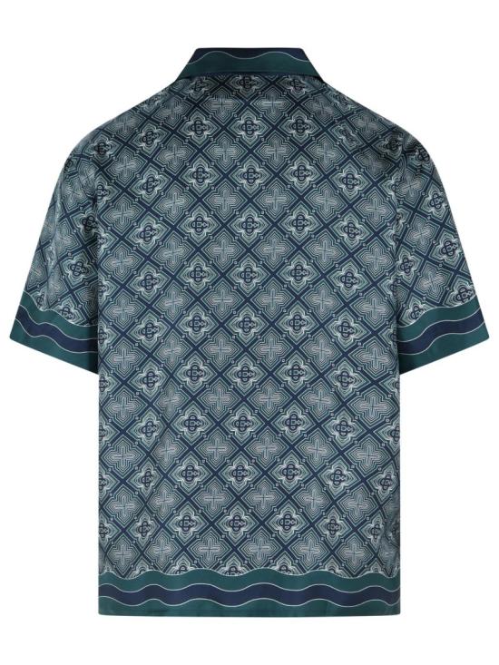 26FW 카사블랑카 반팔 셔츠 M PF26 SH 003 08 SILK TWILL RADIATING MONOGRAM Grey - CASABLANCA