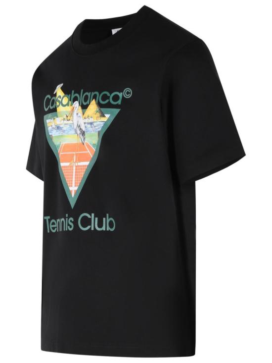 26FW 카사블랑카 반팔 티셔츠 M PF26 JTS 001 19 BLACK JERSEY TENNIS CLUB TRIANGLE - CASABLANCA