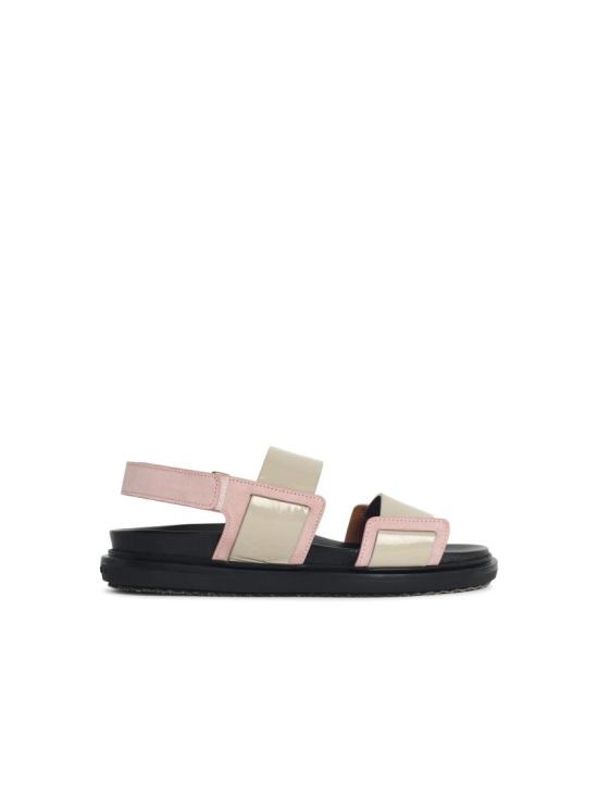 26SS 마르니 퍼스벨트 레더 더블 스트랩 샌들 FBMS018001 P7615 ZP087 Pink