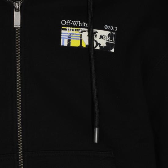 26FW 오프화이트 후드 티셔츠 OMBE02EF26FLE001001 Black - OFF WHITE