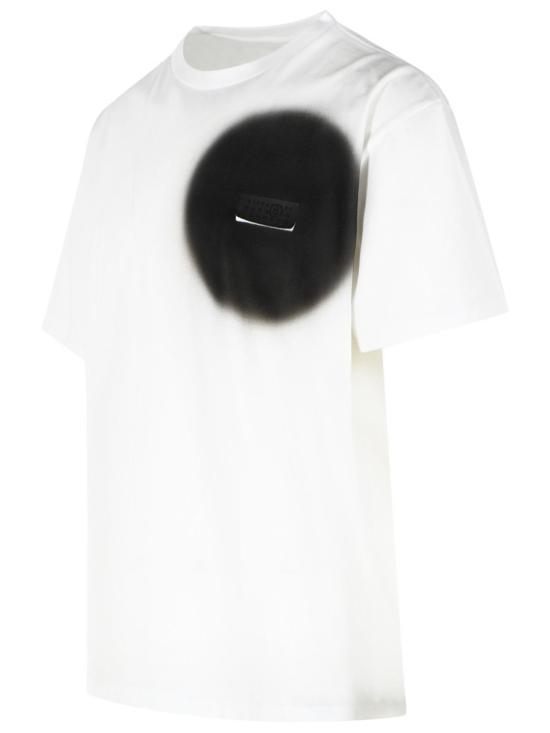 26SS MM6 메종마르지엘라 스프레이 페인트 티셔츠 SH0GC0067 M20048 101 White - MM6 MAISON MARGIELA