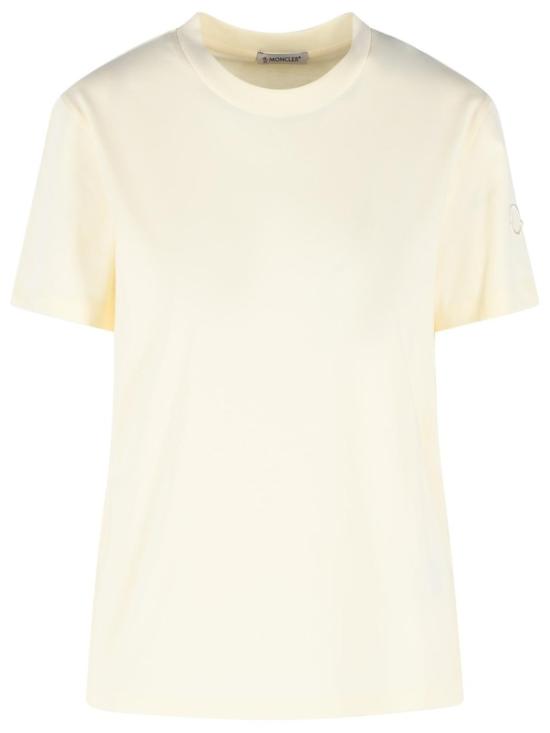 26SS 몽클레어 자수 로고 코튼 티셔츠 093 8C000 29 89AUO 034 Neutrals