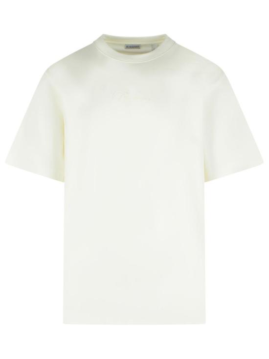 26SS 버버리 체크 커시브 로고 코튼 티셔츠 8119080 B7078 White