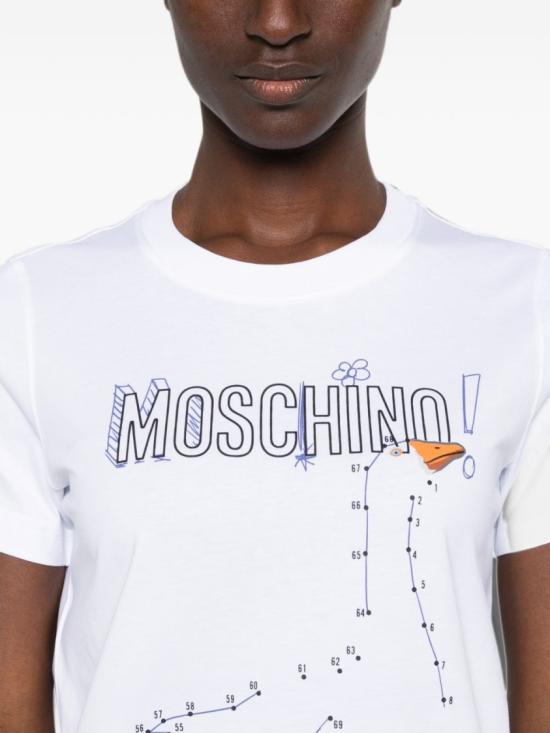 26FW 모스키노 반팔 티셔츠 J0719 5541 1001 White - MOSCHINO