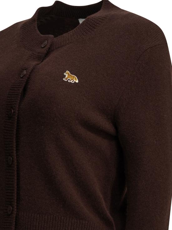 26FW 메종키츠네 베이비 폭스 램스울 피티드 가디건 PW00506KT10060553 Brown - MAISON KITSUNE