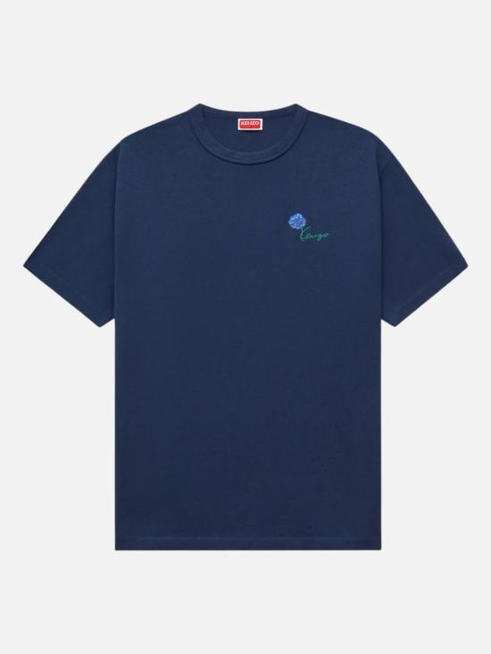 26FW 겐조 반팔 티셔츠 FG6 5TS293 4SK 79 BLUE BLACK DOM