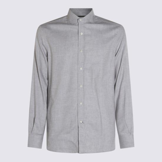 26FW 브루넬로 쿠치넬리 긴팔 셔츠 MY6370627 C045 Light grey
