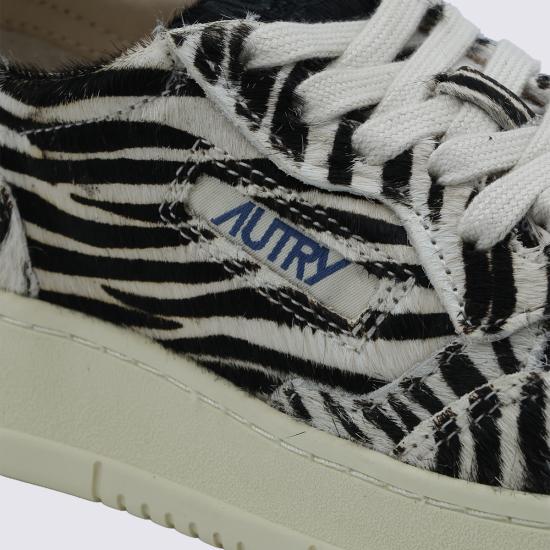 26FW 오트리 메달리스트 로우 레더 스니커즈 AULW JA03 PONY SAFARI ZEBRA BLK - AUTRY