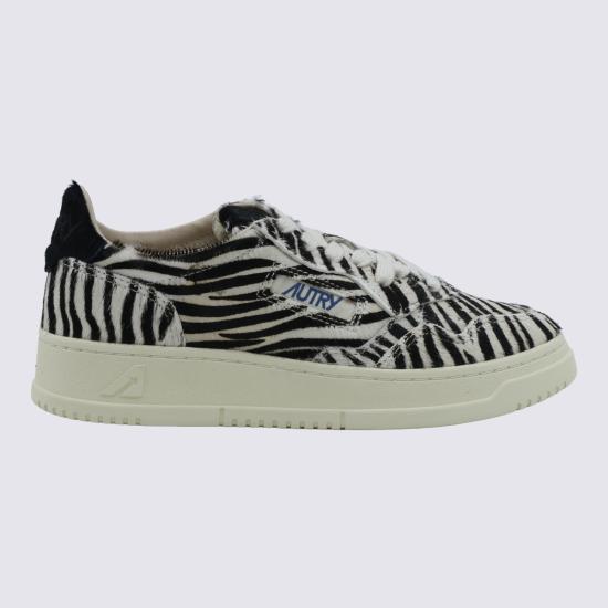26FW 오트리 메달리스트 로우 레더 스니커즈 AULW JA03 PONY SAFARI ZEBRA BLK