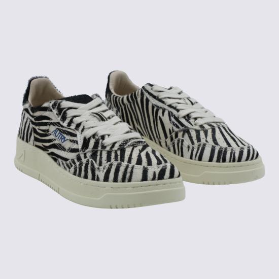 26FW 오트리 메달리스트 로우 레더 스니커즈 AULW JA03 PONY SAFARI ZEBRA BLK - AUTRY