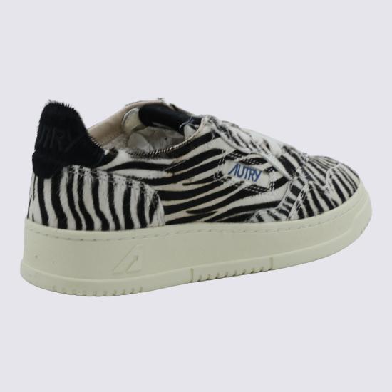 26FW 오트리 메달리스트 로우 레더 스니커즈 AULW JA03 PONY SAFARI ZEBRA BLK - AUTRY