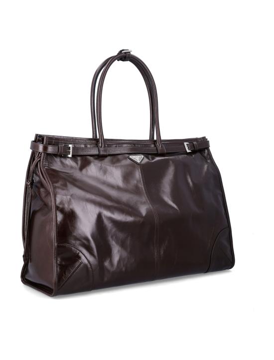 26FW 프라다 레더 토트백 2VG1282CYR F01D6 DARK MORO - PRADA