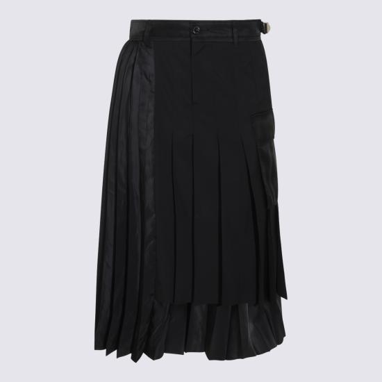 26FW 사카이 미디 스커트 2608569 001 BLACK - SACAI