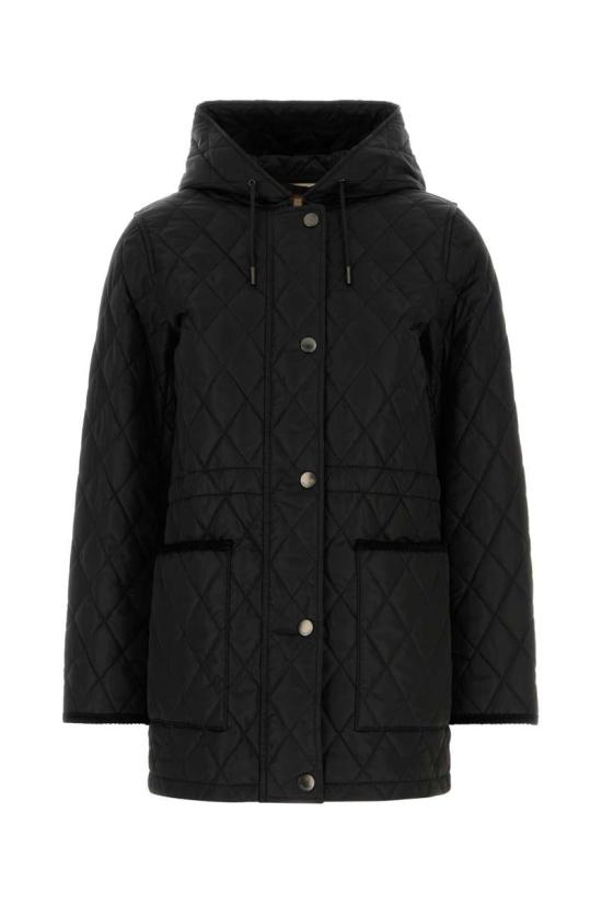 26FW 버버리 브롬리 후드 퀼팅 자켓 8110531 C1900 BLACK SAND IP CHECK