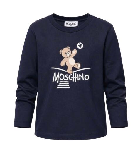 26FW 모스키노 긴팔 티셔츠 HZO00J LAA20 40016 Navy blue