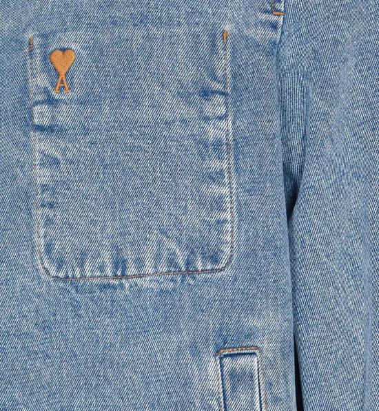26FW 아미 스몰 하트 로고 코튼 지퍼 자켓 HJK835DE0046 480 BLEU USED - AMI