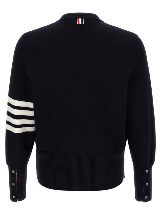 26FW 톰브라운 울 4바 브이넥 가디건 MKC160A00014 415 Blu - THOM BROWNE
