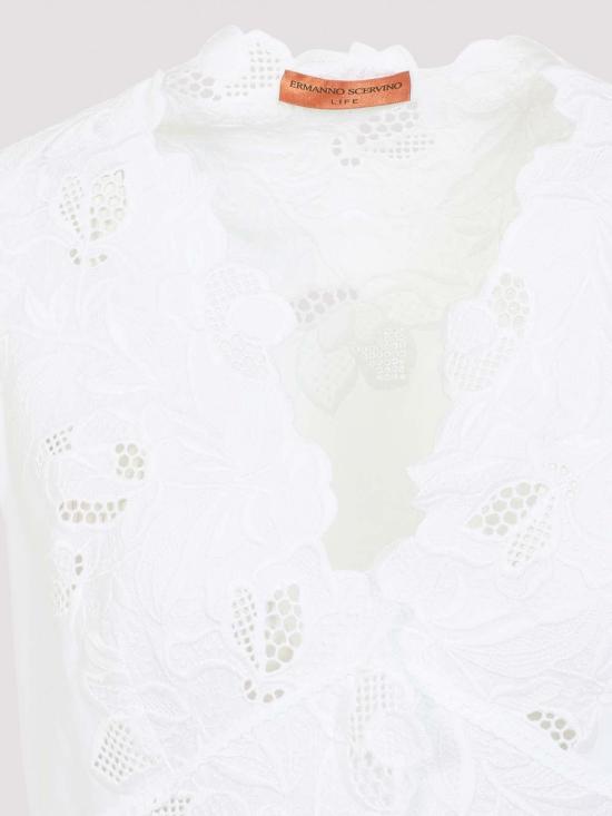 25FW 에르마노 설비노 롱 원피스 D484Q301QDV10601 White - ERMANNO SCERVINO