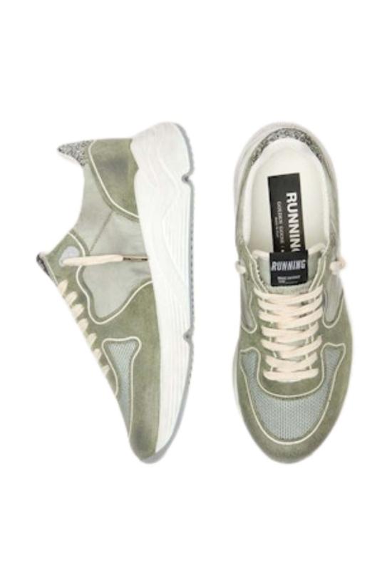  골든구스 스니커즈 골든 구스 러닝 스웨이드 갑피  그린/실버 - GOLDEN GOOSE