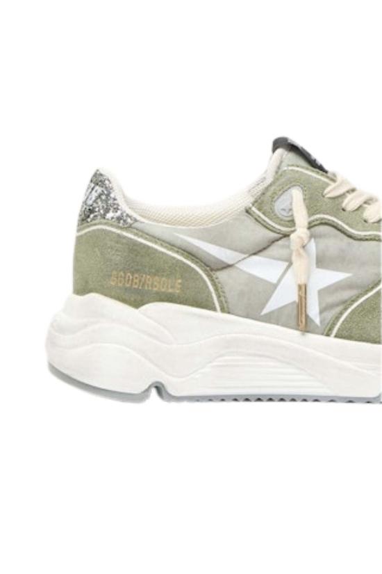  골든구스 스니커즈 골든 구스 러닝 스웨이드 갑피  그린/실버 - GOLDEN GOOSE
