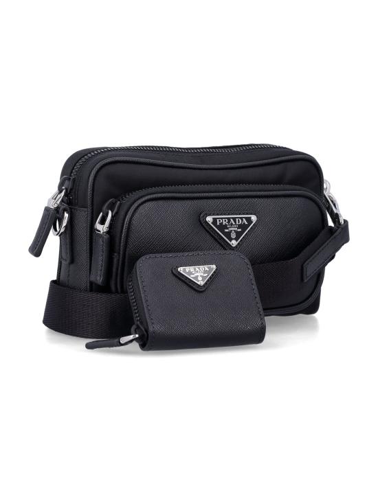 26FW 프라다 리나일론 앤 사피아노 레더 숄더백 2VH1722DMH F0002 Nero - PRADA