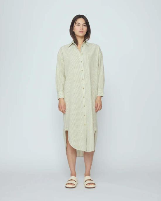  7115 BY SZEKI 미디 원피스 7115 바이 세키 스트라이프 돌먼 맥시 드레스 머스타드 스트라이프 - OTHER BRANDS