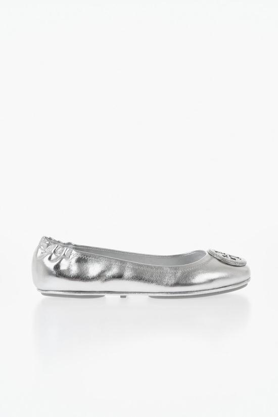  토리버치 미니 트레블 발레 플랫 165361 40 Silver - TORY BURCH