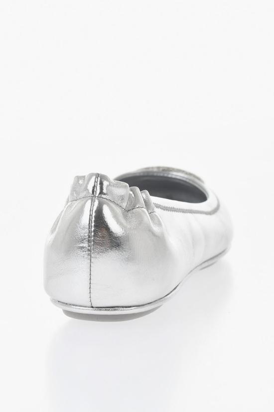  토리버치 미니 트레블 발레 플랫 165361 40 Silver - TORY BURCH