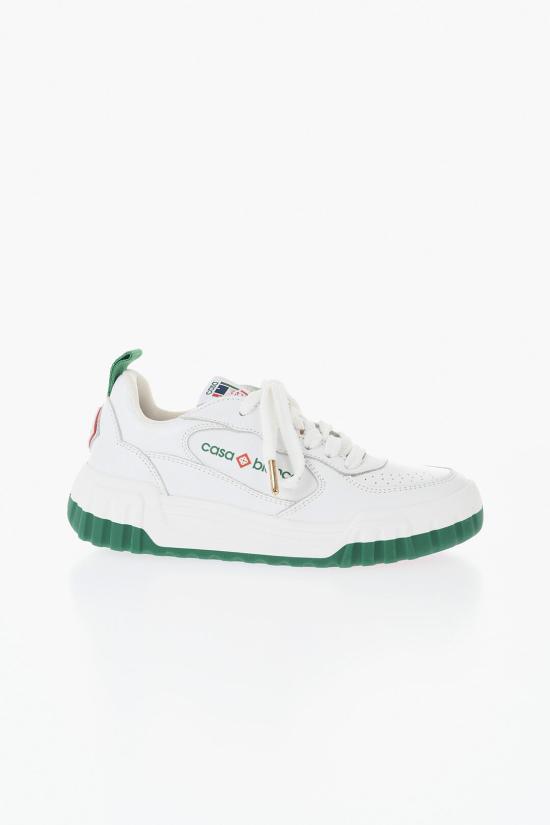  카사블랑카 스니커즈 SNK 01701W LEATHER WHT GREEN White - CASABLANCA