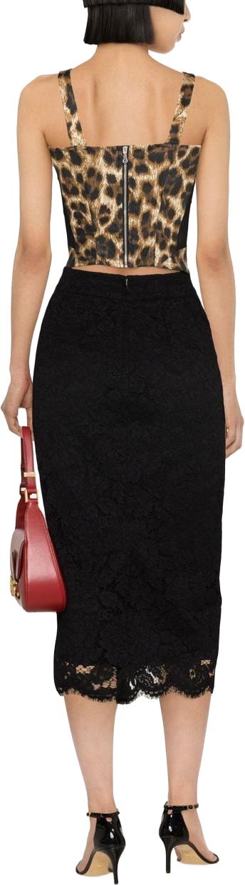  돌체앤가바나 미디 스커트 F4B7ITFLRE1N0000 BLACK - DOLCE & GABBANA