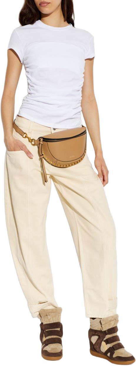 26FW 이자벨마랑 레자 크롭 진 PA0779FAD3H01I90BE BEIGE - ISABEL MARANT
