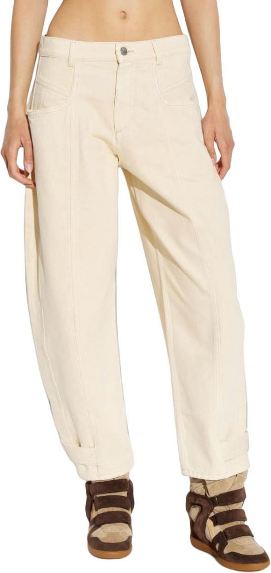 26FW 이자벨마랑 레자 크롭 진 PA0779FAD3H01I90BE BEIGE - ISABEL MARANT