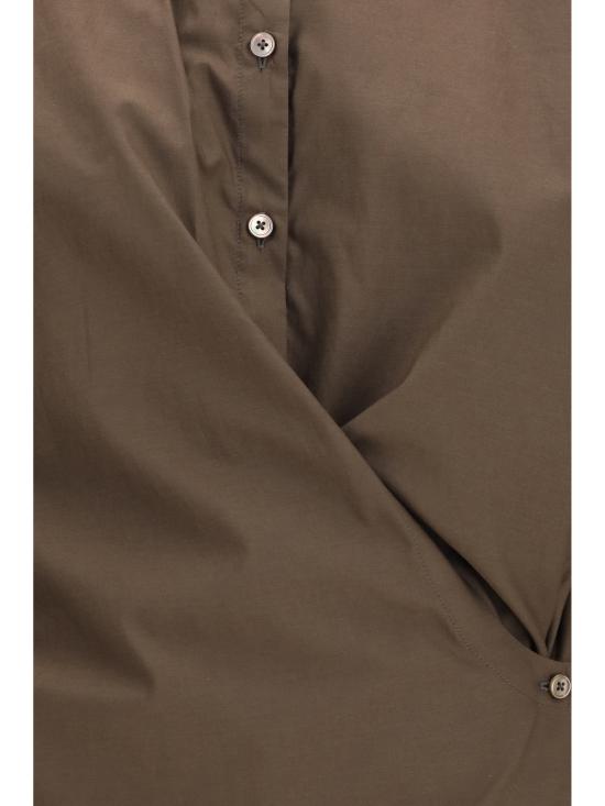 26FW 르메르 스트레이트 칼라 트위스트 셔츠 SH1141LF1500 BR477 BROWN - LEMAIRE
