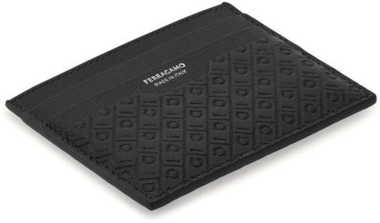 26FW 살바토레 페라가모 간치니 모노그램 카드 홀더 661571780076001 BLACK - SALVATORE FERRAGAMO