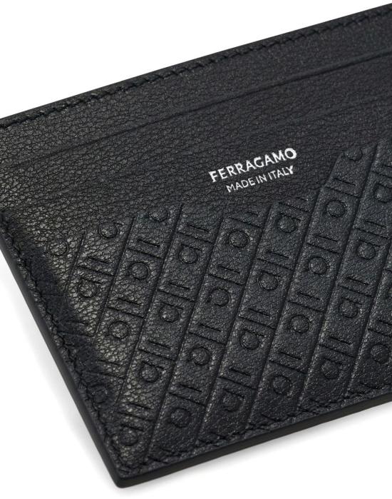 26FW 살바토레 페라가모 간치니 모노그램 카드 홀더 661571780076001 BLACK - SALVATORE FERRAGAMO
