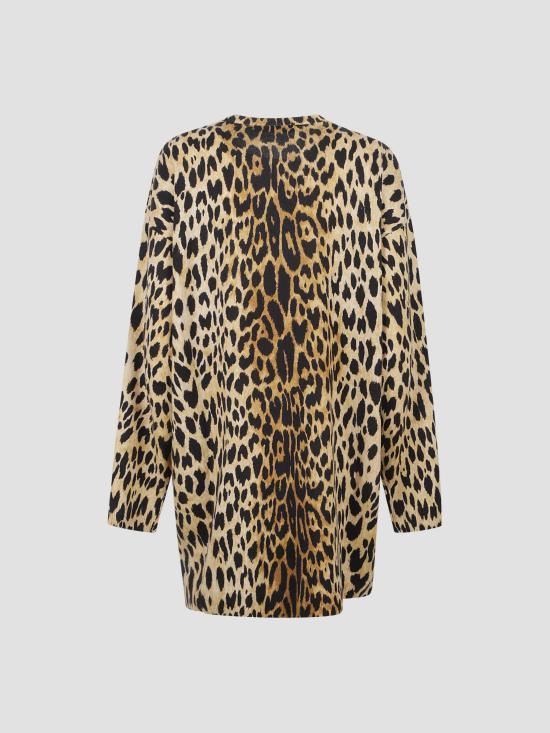 26FW 구찌 미디 원피스 A002WPXKFL5 8012 LEOPARD PRINTED - GUCCI