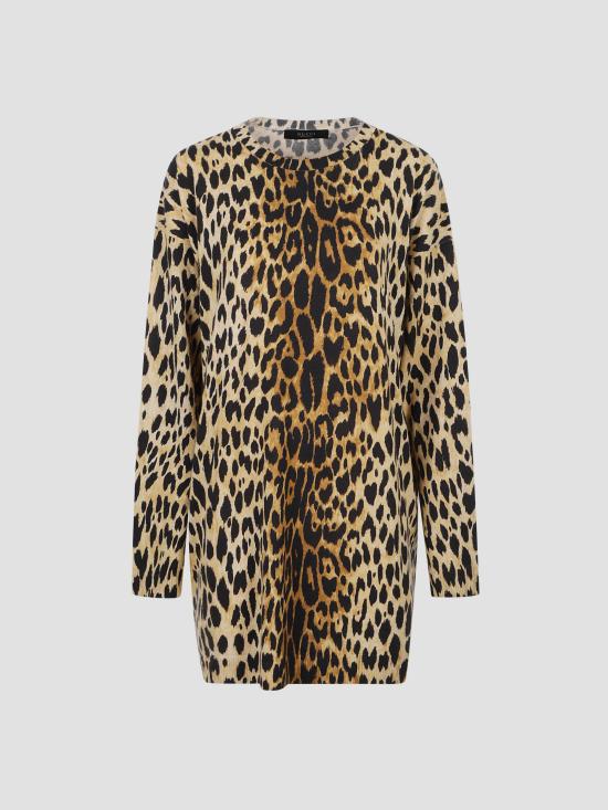 26FW 구찌 미디 원피스 A002WPXKFL5 8012 LEOPARD PRINTED