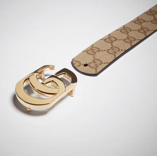 26FW 구찌 리버서블 컷 GG 마몽 벨트 리버서블 컷 GG 마몽 벨트 874723AAGRK 9751 VINT SAND BR DK BROW - GUCCI