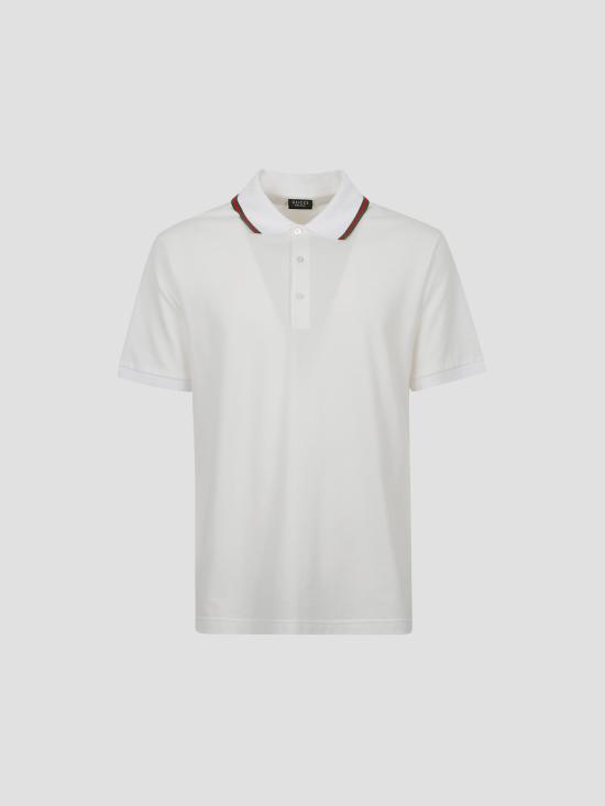 26FW 구찌 코튼 저지 피케 폴로 셔츠 코튼 저지 피케 폴로 셔츠 872468XJHX5 9000 WHITE