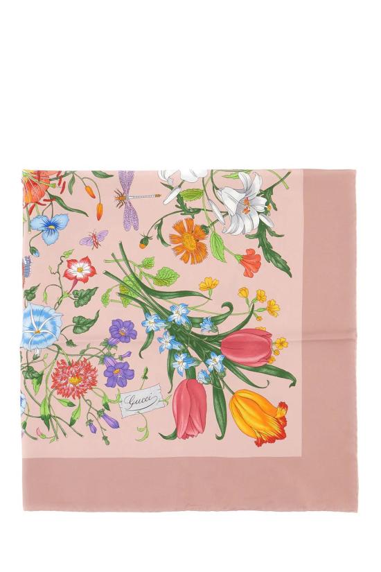 26FW 구찌 프린트 실크 트윌 까레 8234863G001 5472 MAUVE PINK