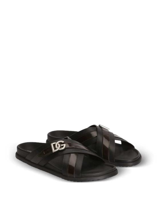 26FW 돌체앤가바나 뮬/슬리퍼 A80624A0765 8S203 NERO CACAO - DOLCE & GABBANA